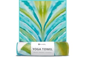 Eunzel Hot Yoga Towel, Non Slip Yoga Mat Towel Sweat Absorbent Printed Yoga Towel with Grip Dots for Hot Yoga, Pilates and Workout 72"x 24", Vibrant Vein