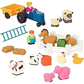 Battat – Farm Animal Play Set – 25 Animals, Fences, Farmers, Tractor, Trailer & More for Toddlers 18 Months+