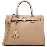 Dasein Women Satchel Purses Handbags Belted Top-handle Work Tote Shoulder Bags with Long Strap