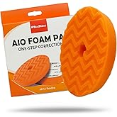 Maxshine 6” Universal Orange AIO Foam Cutting Pad | All-in-One Polishing Pad with Hook & Loop Backing | Light Cutting, Polishing & Finishing Pad | DA & Rotary Polisher Compatible
