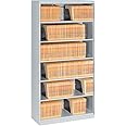 Tennsco Open Fixed Shelf Lateral File, 36w x 16 1/2d x 75 1/4, Light Gray