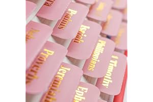 VANRA Bible Tabs for Women Study Bible Journaling Supplies Large Print, 96 Tabs Old and New Testament Studying with Blank Lam