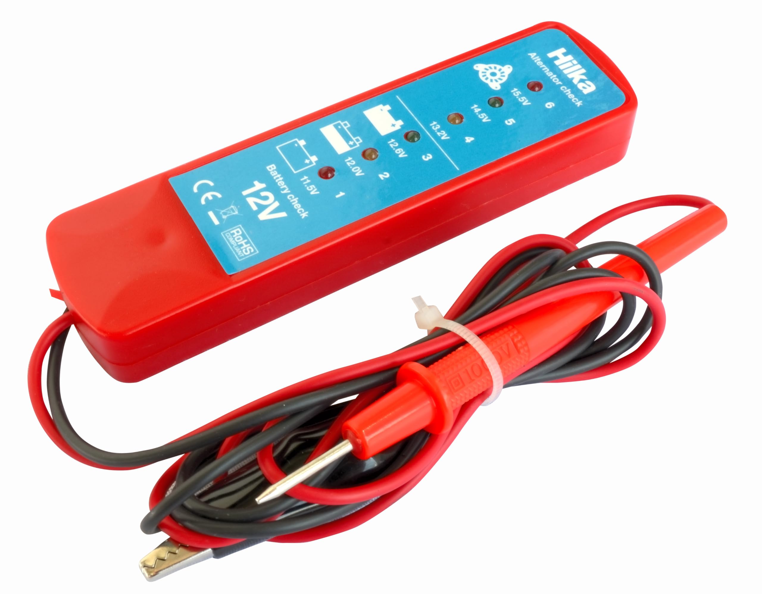 Hilka Tools 83610502 Battery & Alternator Tester, Red