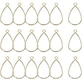 uxcell Open Bezel, Teardrop Resin Bezels Pendants Open Back Bezels Metal Hollow Frame Charm for Earrings Jewelry Making