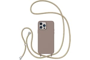 ZTOFERA Crossbody Case for iPhone13 Pro,iPhone13 Pro with Lanyard Strap Protective Case Adjustable Neck Rope Liquid Silicone Soft Cover for iPhone13 Pro 6.1 Inch,Brown