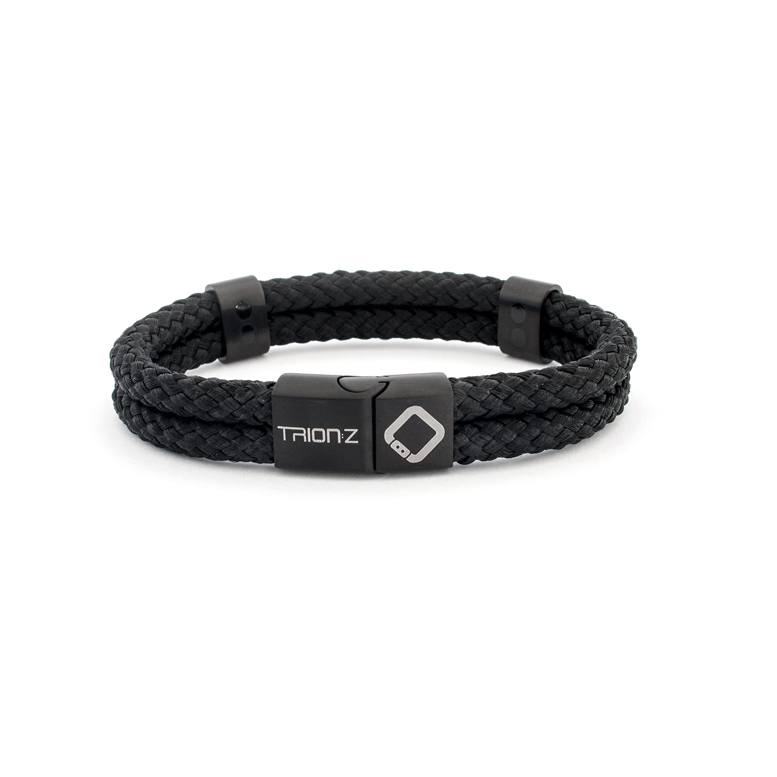 Trion:Z Zen Loop Duo Bracelets for Men and Women - Unisex Wristband (X-Large, Black)