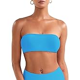 VOYJOY Impact Backless Bandeau Bra Workout Strapless Bandeau Basic Tank Top Adjustable Back