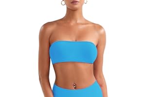 VOYJOY Impact Backless Bandeau Bra Workout Strapless Bandeau Basic Tank Top Adjustable Back