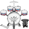 Toddlers Drum Set Kids Jazz Drum Kit Band Rock Drum for 3-5 Years Old Perfect Birthday Xmas Gift - Early Learning Musical Toy Set with Easy Assembly