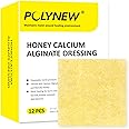 Polynew Manuka Honey Calcium Alginate Dressing, 12 Individual Pack, 2"x2" Patches, Honey Wound Dressing with Calcium Alginate, Manuka Honey Wound Care Bandages for Burns, Faster Wound Care