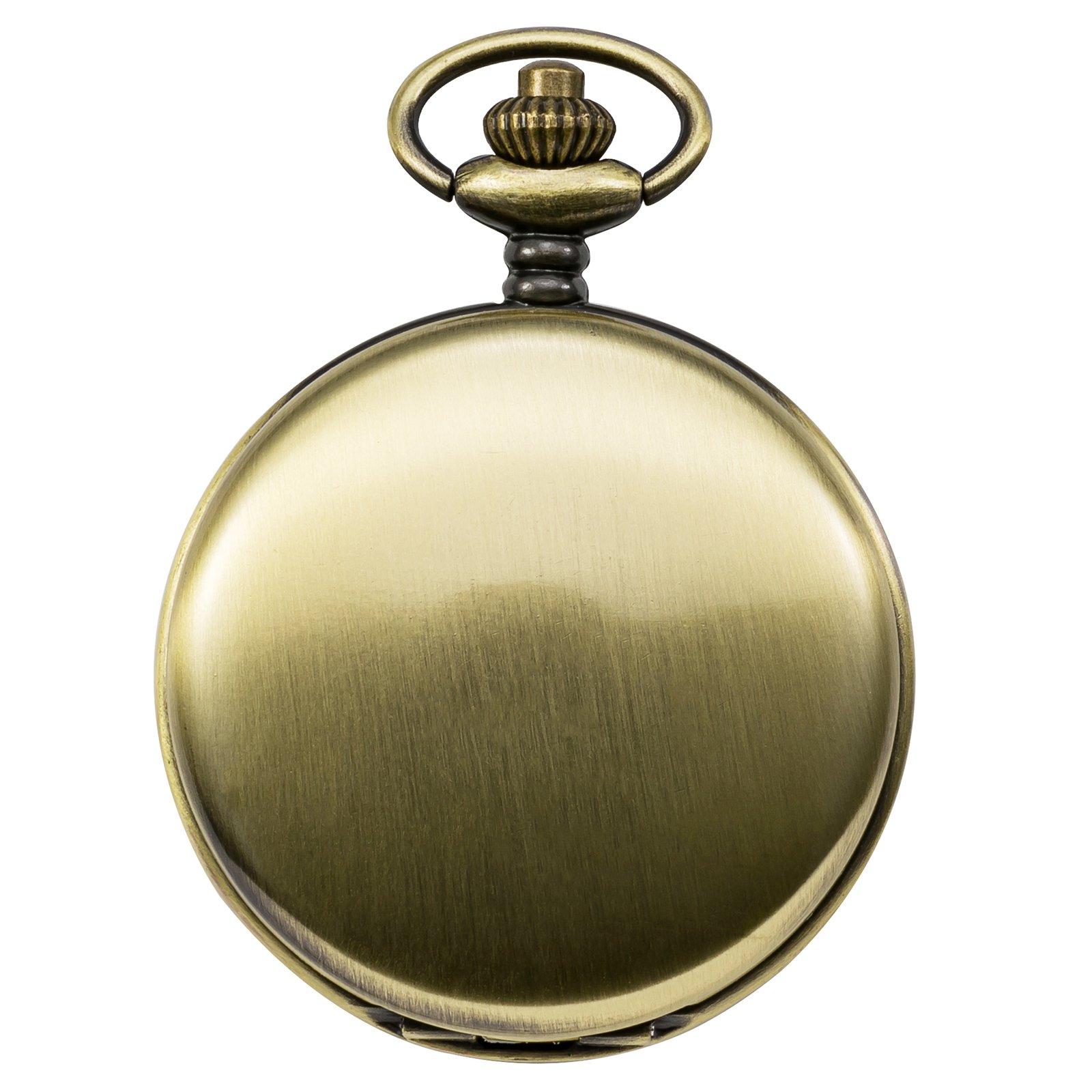 TREEWETO Mens Skeleton Mechanical Pocket Watch, Retro Roman Numerals, Half Hunter, Bronze