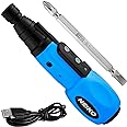 NEIKO 10577A Cordless Power Screwdriver | 1/4” Hex Auto-Lock Safety Chuck | Includes Phillips and Flathead Bit | USB Rechargeable Lithium-Ion Technology | Auto and Manual Mode