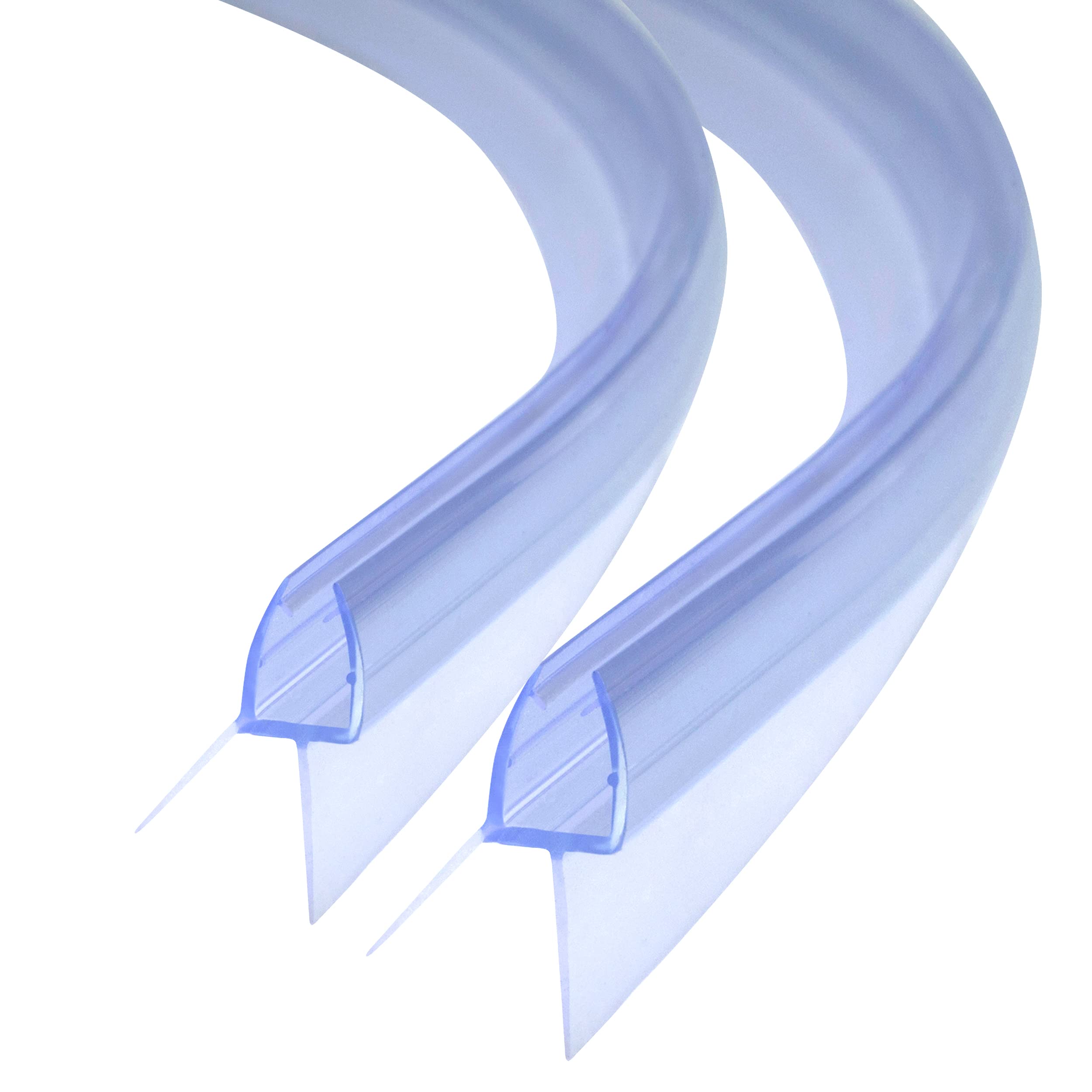 DOPPOSO Curved Shower Seal 2 x 50 cm Replacement Seal for 5 mm / 6 mm Glass Thickness Pre-Curved Shower Door Seal Splash Guard for Bath and Round Shower Quarter Circle Shower