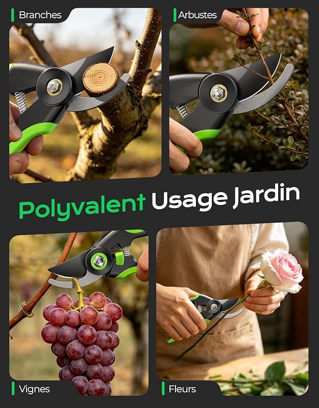 Secateur de Jardin Bypass, Lame Acier SK5 pour Couper Jusqu'à 18 mm — photo 7 sur 7