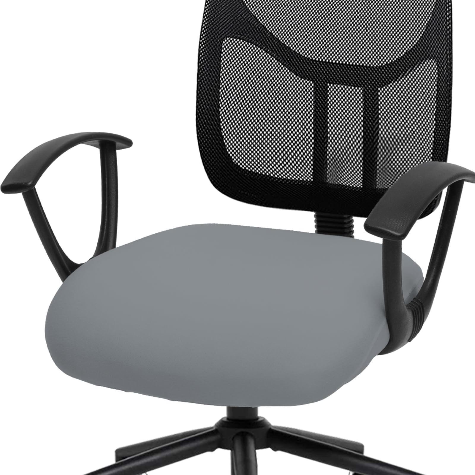 Photo 1 of DIVA EN CAMINO DEC Stretchable Desk Office Chair Seat Cushion Covers - Universal Spandex Computer Chair Slipcover - Removable Washable Cushion Protectors Anti-Scratch for Dogs, Cats, Pets, Mid Gray