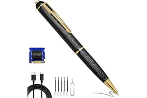 baoinse 64GB Body Camera, 1080P HD Nanny Camera Pen, Mini Camera Pen, Rechargeable Small Pocket Cam, Portable Pocket Camera, Small Video Recorder, Surveillance Camera for Indoor Outdoor