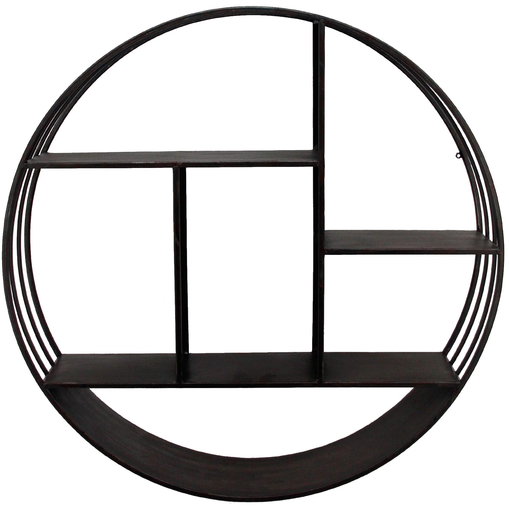 FirsTime & Co. Brody Industrial Circular Shelf, 27.5" Diameter x 6" Depth, Metallic Gray