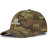 CLAPE Short Brim Baseball Cap for Men, Camouflage Lightweight Quick-Dry Camper Hat Low Profile Ball Cap with Small Brim