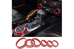 KUJOOY for Ford Bronco 2021 2022 2023 2024 2025 Air Conditioner AC Switch Knob Cover Center Console Button Trim Interior Accessories, NOT for Bronco Sport (Red, Bronco)