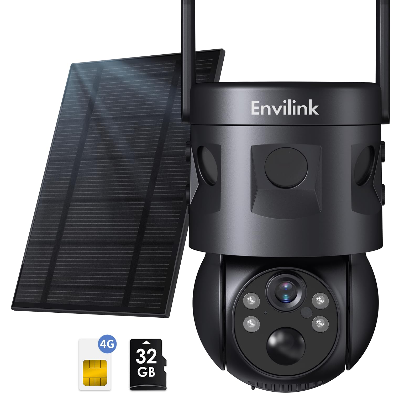 Photo 1 of Envilink Solar Security Cameras Wireless Outdoor, 4G LTE Cellular, 2K Color Night Vision, 360°View with 3 PIR Sensors,3X Wider Motion Detection Range, 10000mah Battery, 2-Way Audio, No WiFi Needed