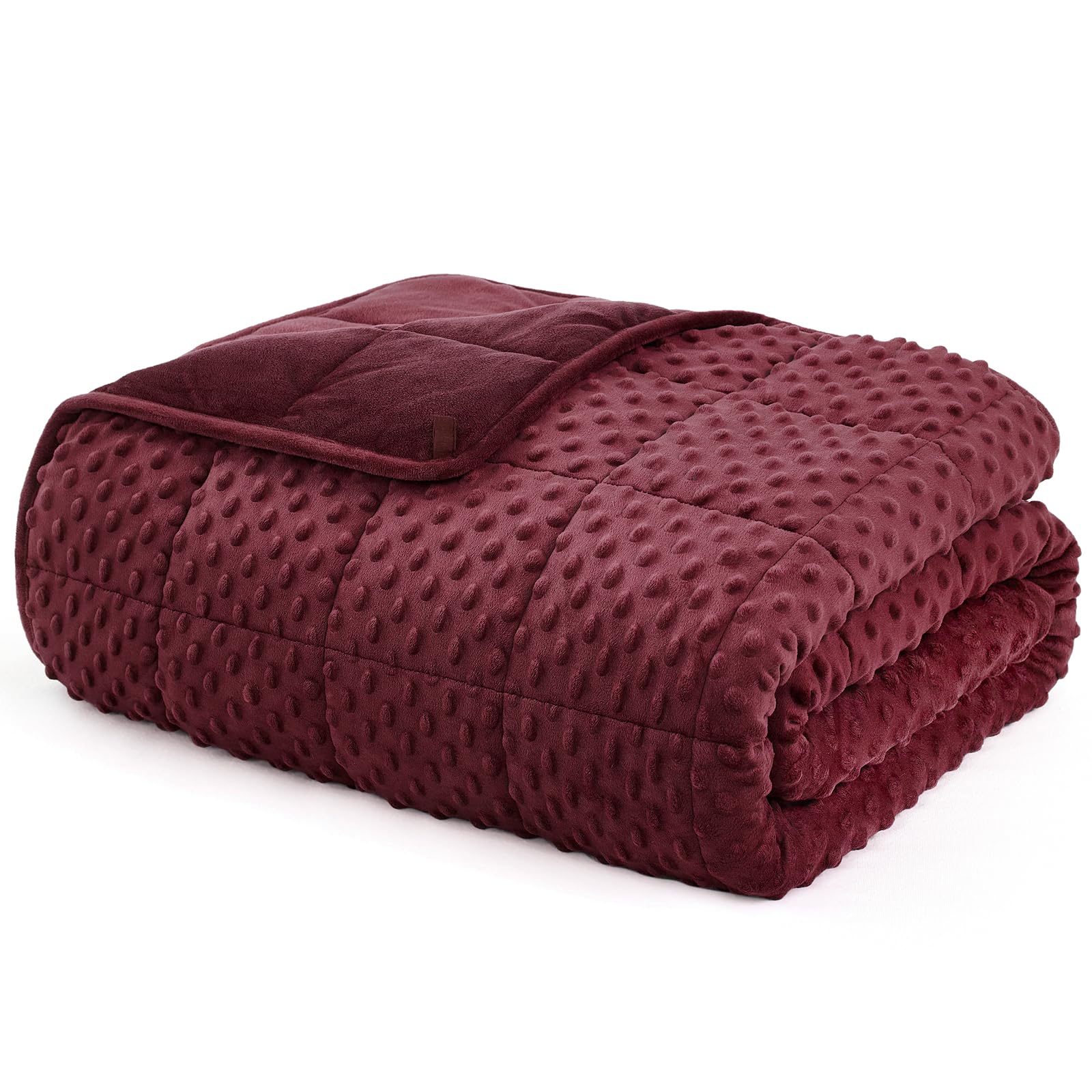 L'AGRATY Weighted Blanket for Adult - 60"x80" 15lbs Minky Dots Heavy Blanket with Glass Beads Soft Breathable for All-Season Summer Fall Winter Thick Comfort for Sleeping Image