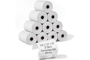 MULTILABEL (10 Rolls) 2 1/4" x 50' Thermal Receipt Paper Rolls, Cash Register POS Thermal Paper, Credit Card Rolls Thermal 2 1/4 in x 50 ft.
