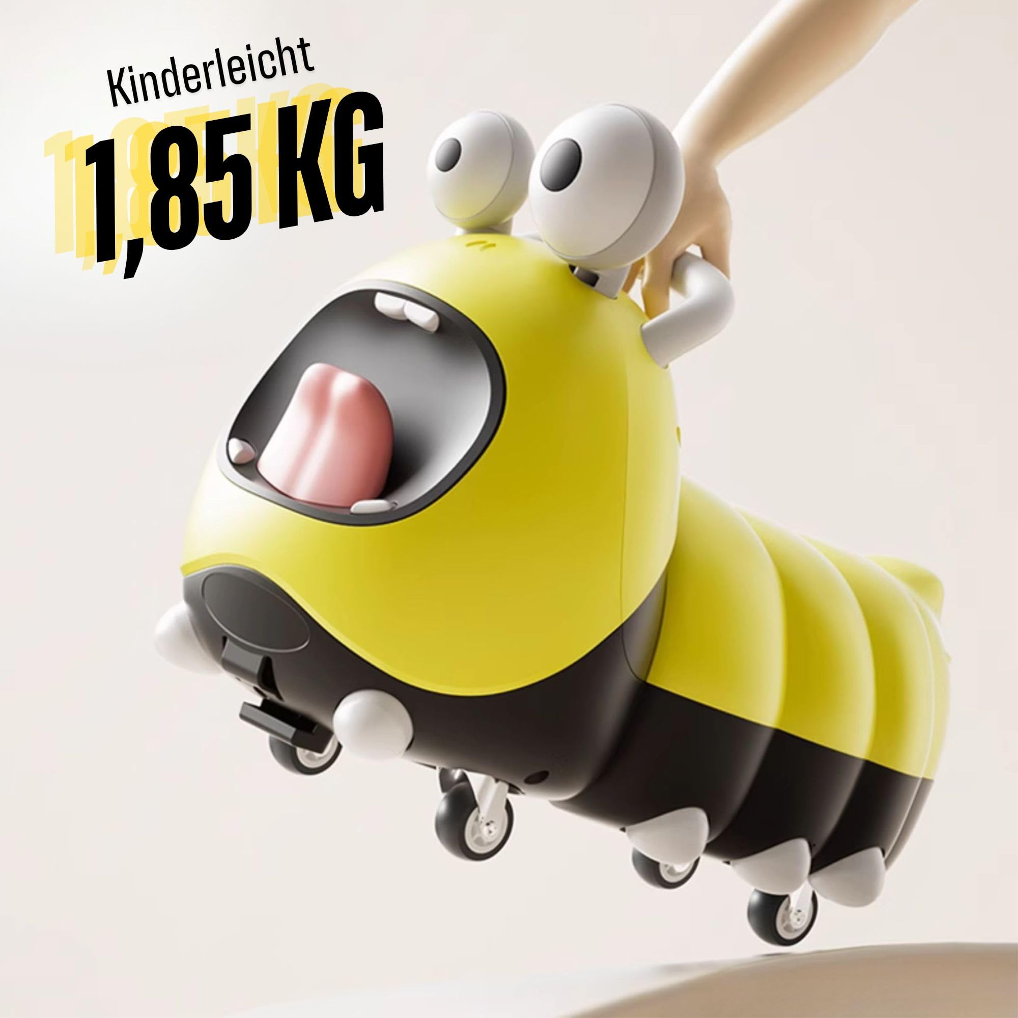 3in1 Rutschfahrzeug Babyroller + Schaukeltier + Balancierbrett, Yoyo Babyrutscher Rutschauto Geschenke ab 10 Monaten, PP Material, BPA-frei, max. 30kg, Gelb 5