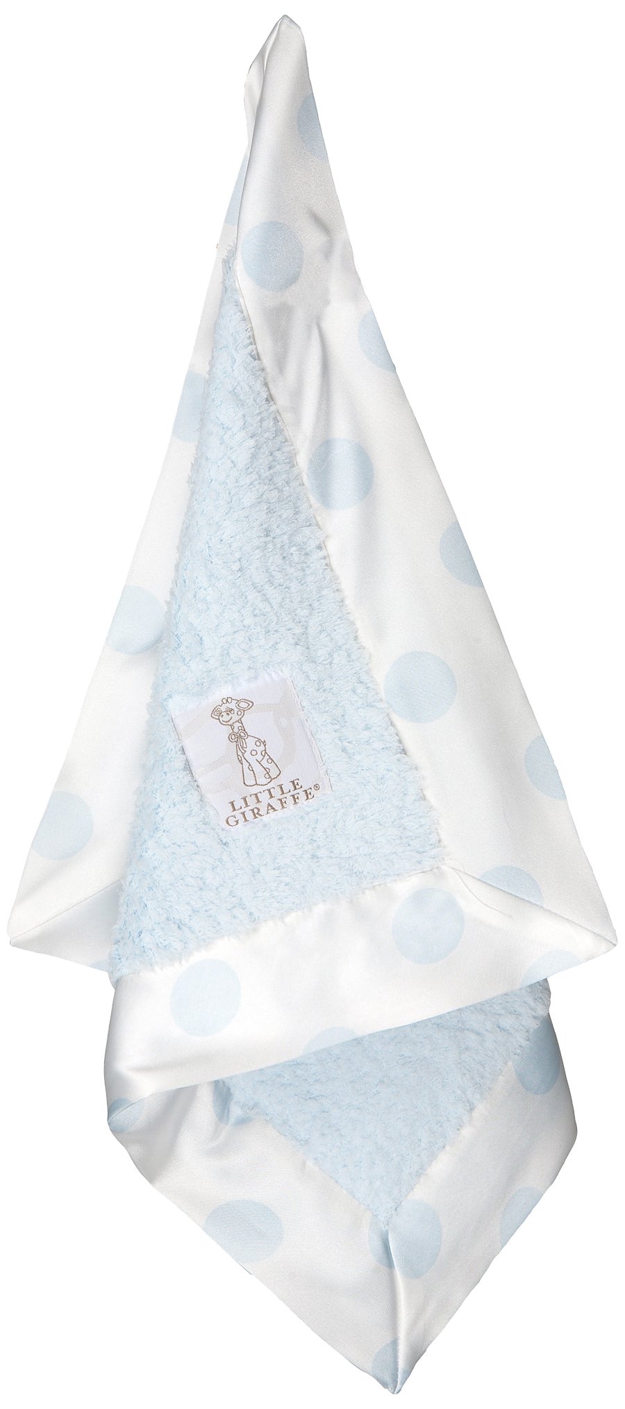 Little Giraffe Chenille Satin Blanky, Blue Toddler