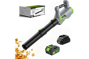 Leaf Blower Cordless, 650CFM/170MPH Electric Leaf Blower with 4000mAh Battery and Charger, PATOOLIO 5 Speed Mode Powerful Cor