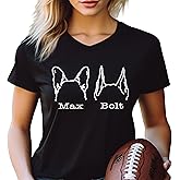 Custom Dog Mom Shirt for Women Pet Ears Sweatshirt with Name Unique Puppy Line Art Cute Dad Hoodie for DogDad Owner Lover