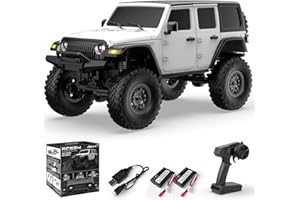 RACENT Rock Crawler RC 4x4 Off Road Crawling Vehicle with Bright Headlight, 2 Batteries, Waterproof, Hobby Toys for Kids