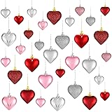 Valentine's Day Heart Ornaments, 3 Heart Baubles