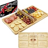 DWATAN Pickleball Court Charcuterie Board with Net, Funny Valentine's Day Pickleball Gifts for Men & Women, 2-in-1 Bamboo Ser