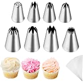 4-teiliges XL Spritztüllen-Set Aus Edelstahl – Für Kuchendekoration, Cupcakes, Gebäck – Antihaftbeschichtet, Leicht Zu Reinigen