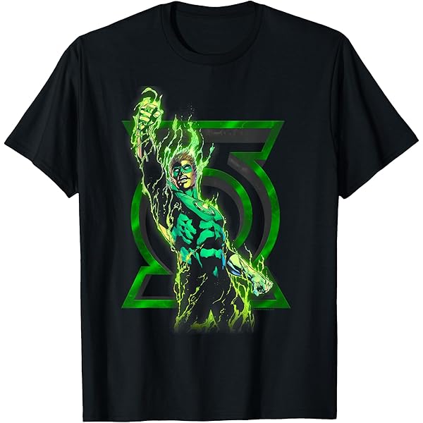 Gildan Dc Comics Distressed Lantern Logo Adult Heather Tee / T-shirt In