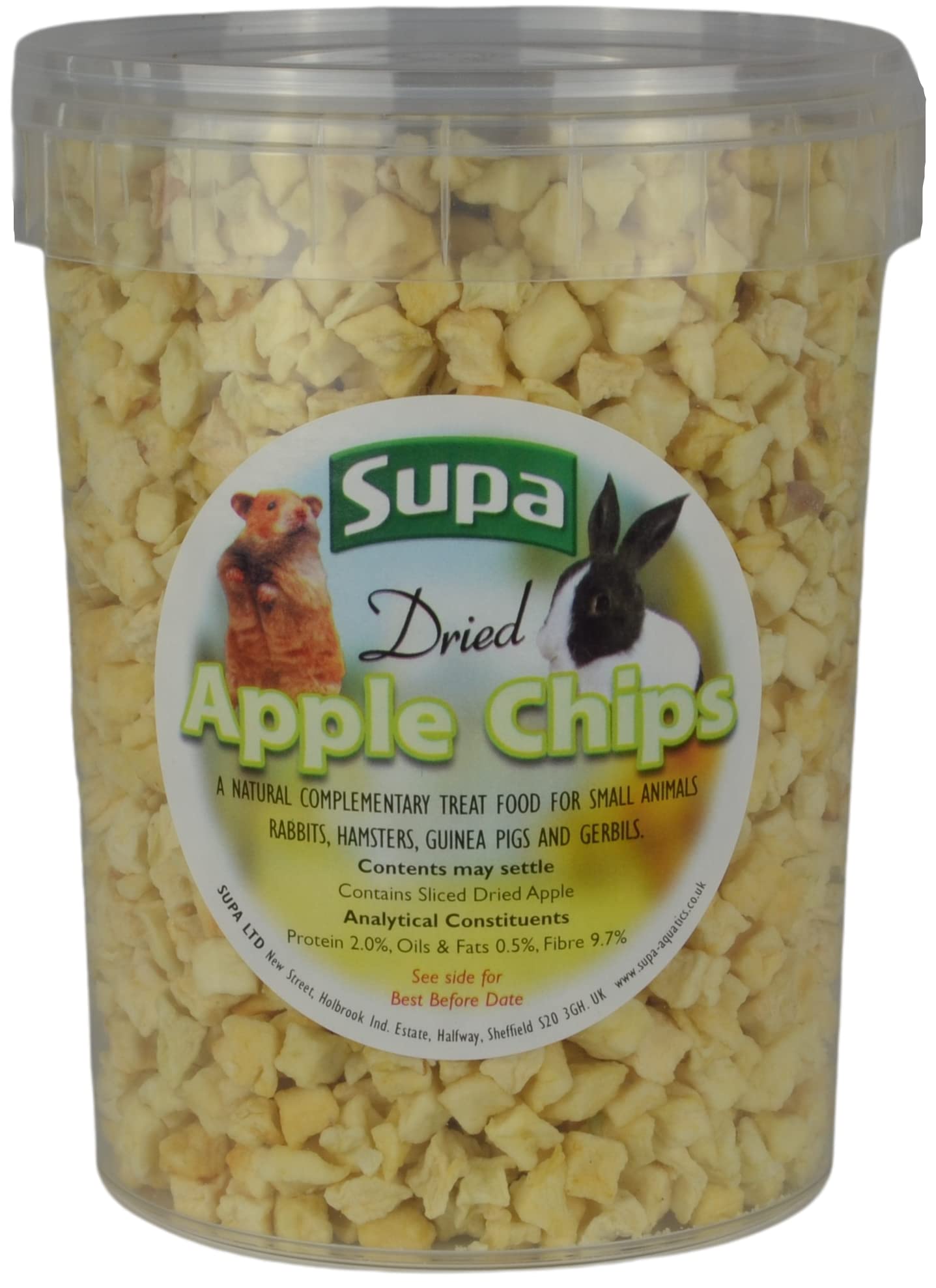 Supa Small Animal Apple Chips Tub, 1 Litre | Made From Human Grade Food Material | Excellent Treat For Your Pet