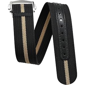 20mm 22mm Nylon Canvas Watch Strap for Omega Seamaster, One-Piece Single Pass Band with Deployment Clasp Buckle, Durable Tact