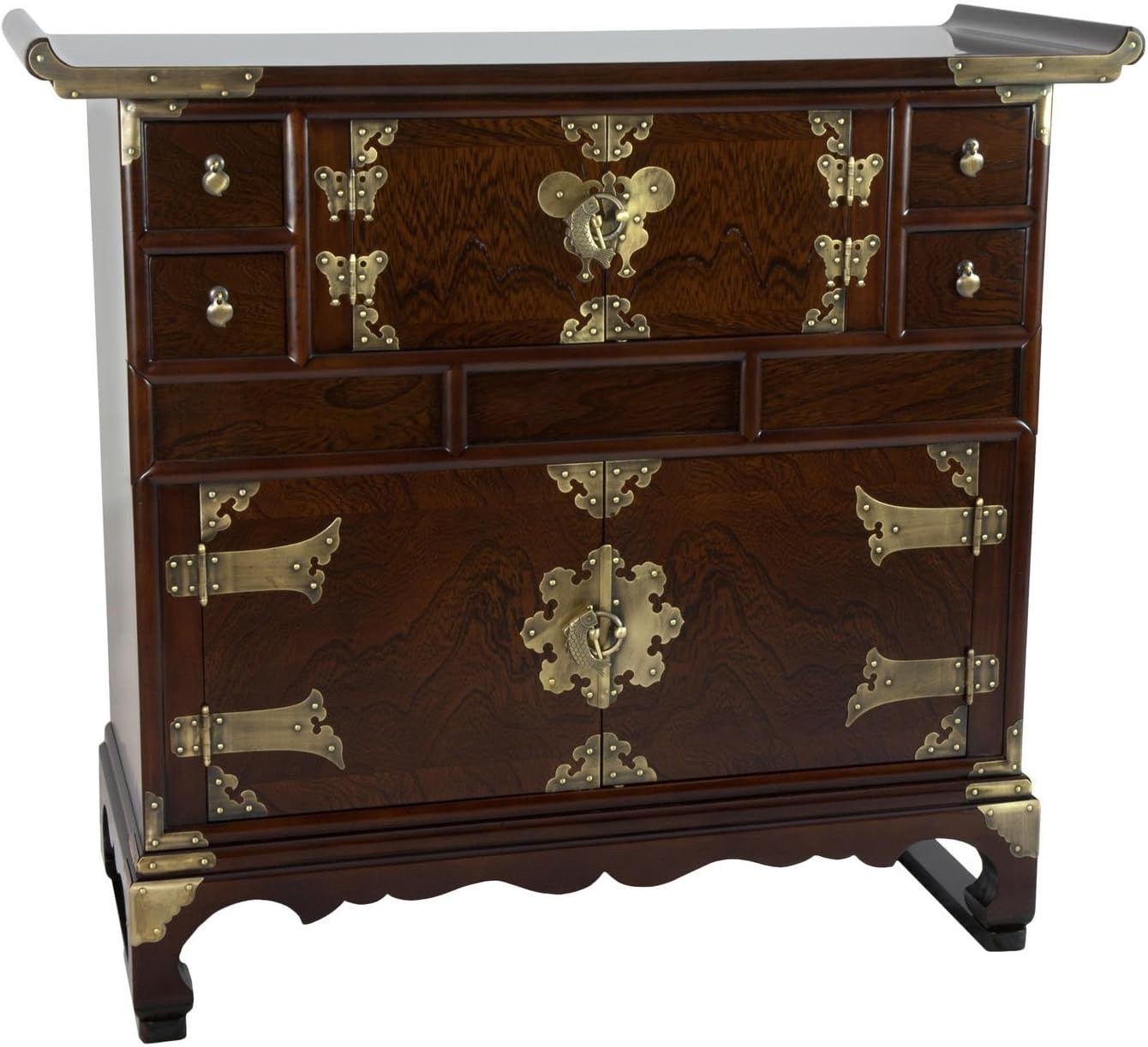 Amazon Com Oriental Furniture Korean Double Cabinet Design