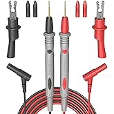 Cuqojs Professional Multimeter Test Leads 1000V 20A, 40.5 Inch, Ultra-Sharp Gold-Plated Test Probes, Volt Meter Leads, Silicone Meter Leads for Fluke, AstroAI, Klein Multimeter and Automotive Testing