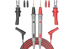 Cuqojs Professional Multimeter Test Leads 1000V 20A, 40.5 Inch, Ultra-Sharp Gold-Plated Test Probes, Test Leads Kit, Silicone Meter Leads for Fluke, AstroAI, Klein Multimeter and Automotive Testing