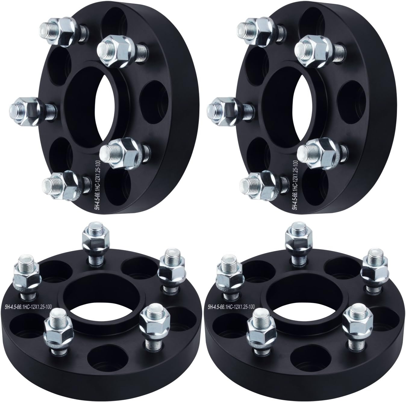 4pc 5x4.5 Hubcentric Wheel Spacers 1" 12x1.25 Studs for 20072017