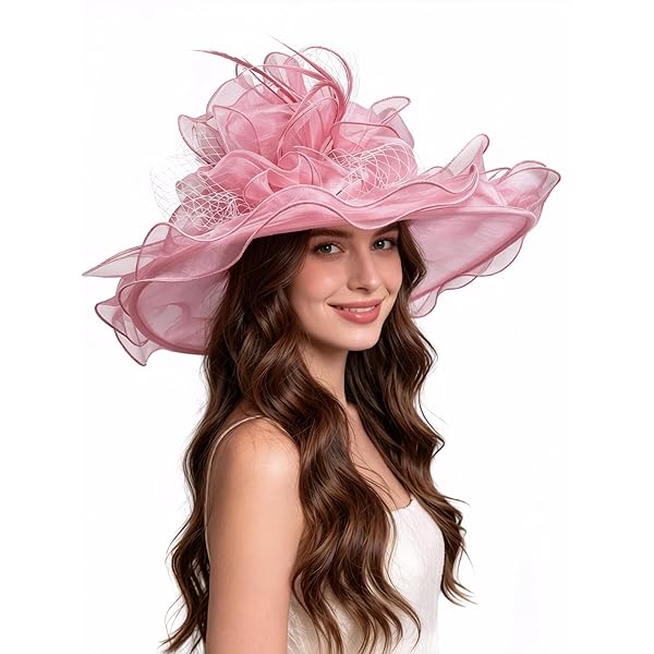 Women Fancy Derby Church Tea Party Dress Hat Fascinator with  1961 Women Fancy Derby Church Tea Party Dress Hat Fascinator With Peacock main image 1