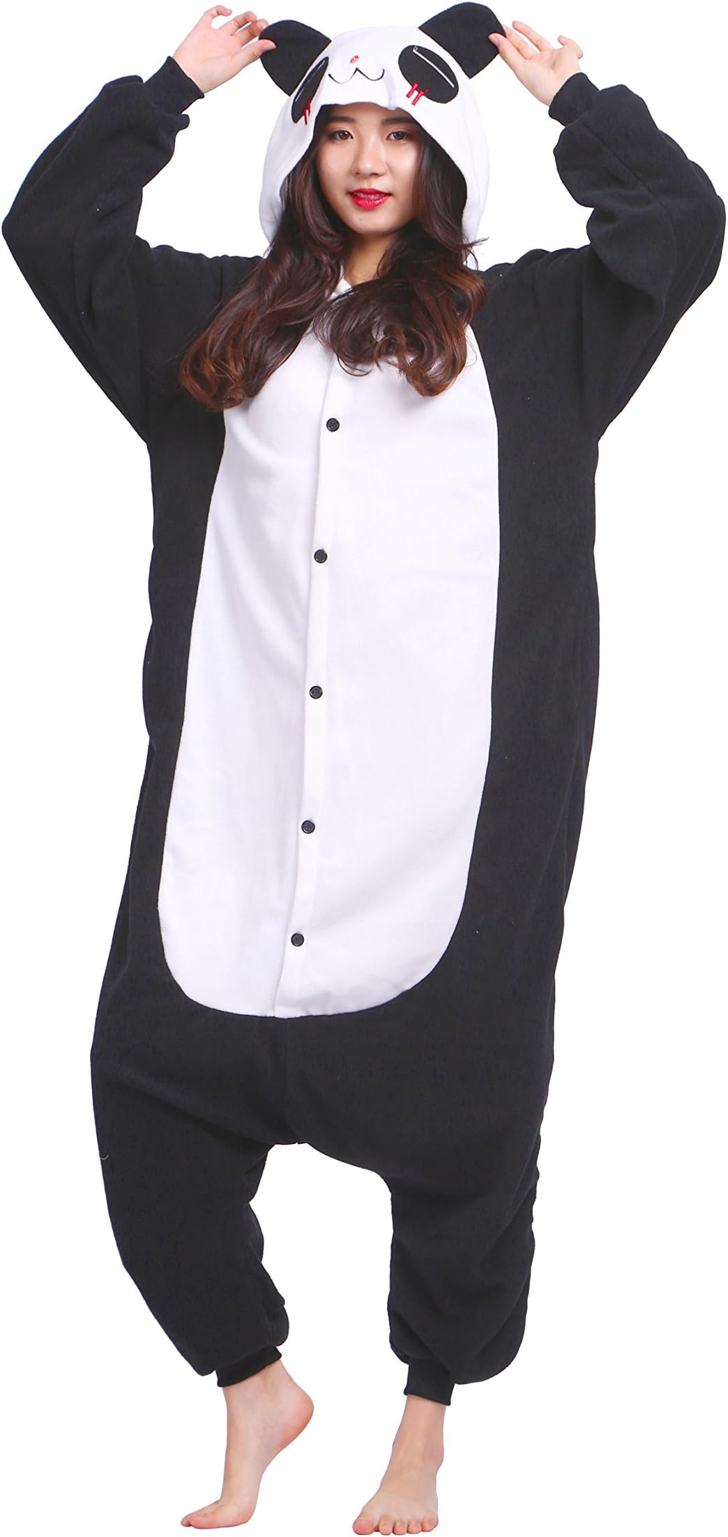 Magicmode Unisex Cartoon Cosplay Animals Costumes Adults Anime Onesie Pajamas Sleepwear Shy Panda M
