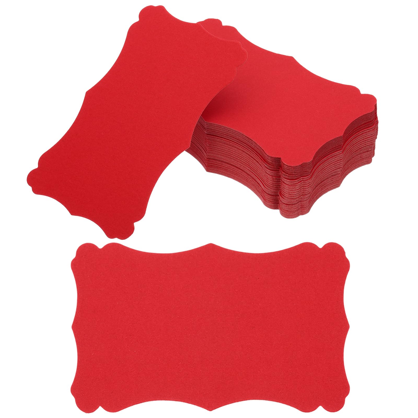 PATIKIL 3"x5" Blank Paper Business Cards, 120 Pack Small Index Flash Cards Words Message Note Card Mini Paper Tags Lace for DIY Gift, Red