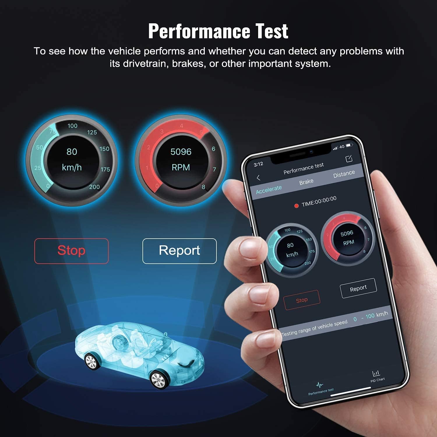 Autophix 3210 OBD2 Bluetooth Car Diagnostic Tool for IOS & Android Code