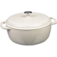 Amazon Basics Enameled Cast Iron Covered Round Dutch Oven, 4.3-Quart, White