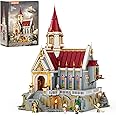 LUMIBRICKS Medieval King's Castle Treasury Building Bricks Set - Middle Ages City Town Modular Collection Display Kit with Mi