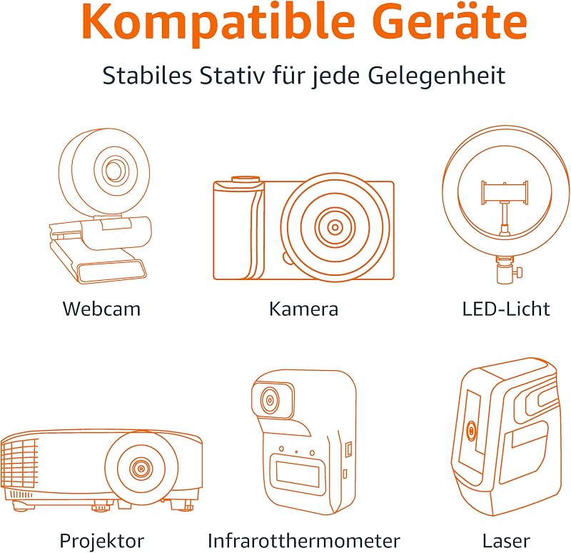 Kamerastativ, 127,0cm/50,0in, Leicht, mit Tasche, Höhenverstellbar, für DSLR-Kameras, Champagnerfarben
