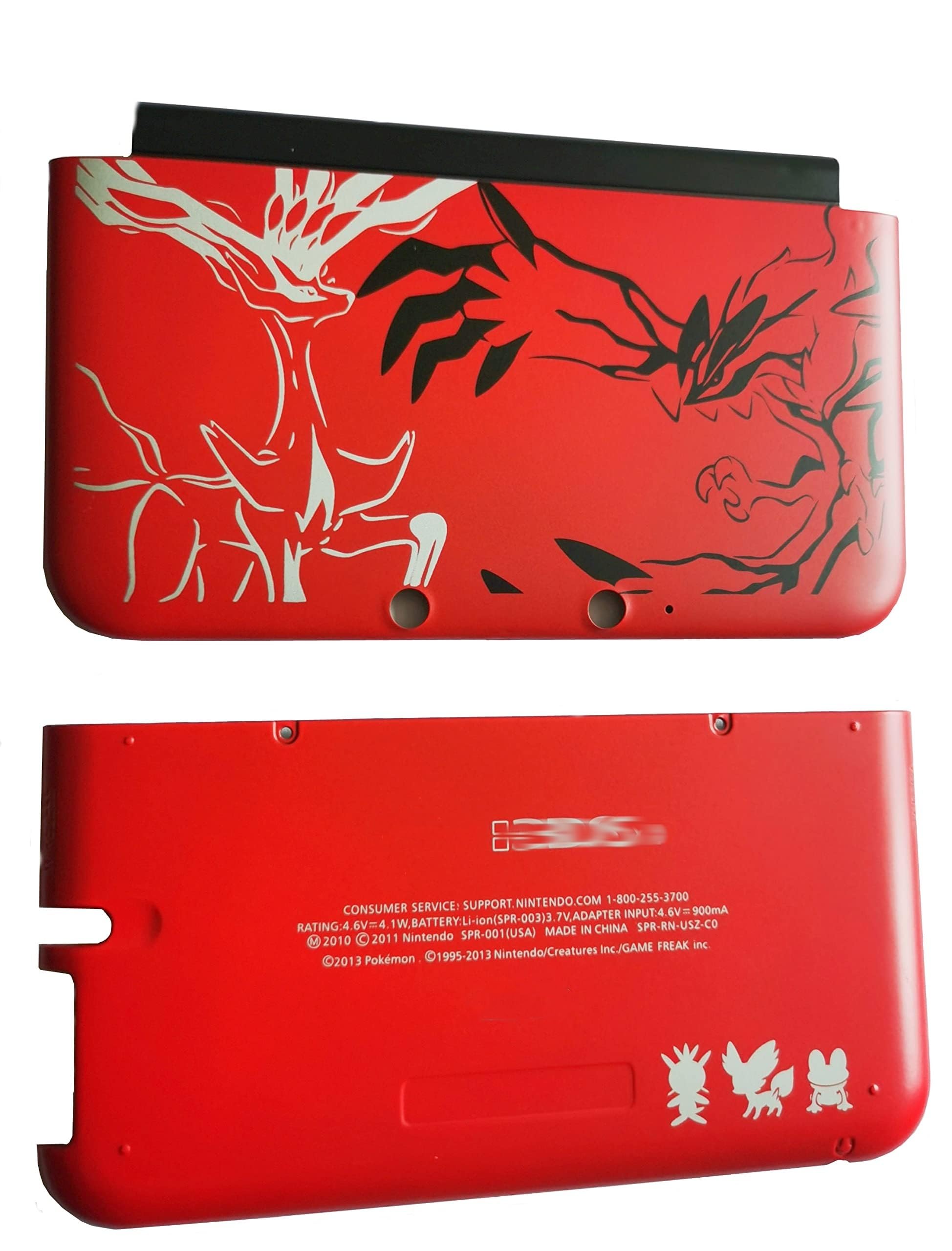 Replacement Front Back Faceplate Plates Upper Cover & Back Battery Housing Shell Case Cover for 3DS XL / 3DS LL Game Console - Custom Red