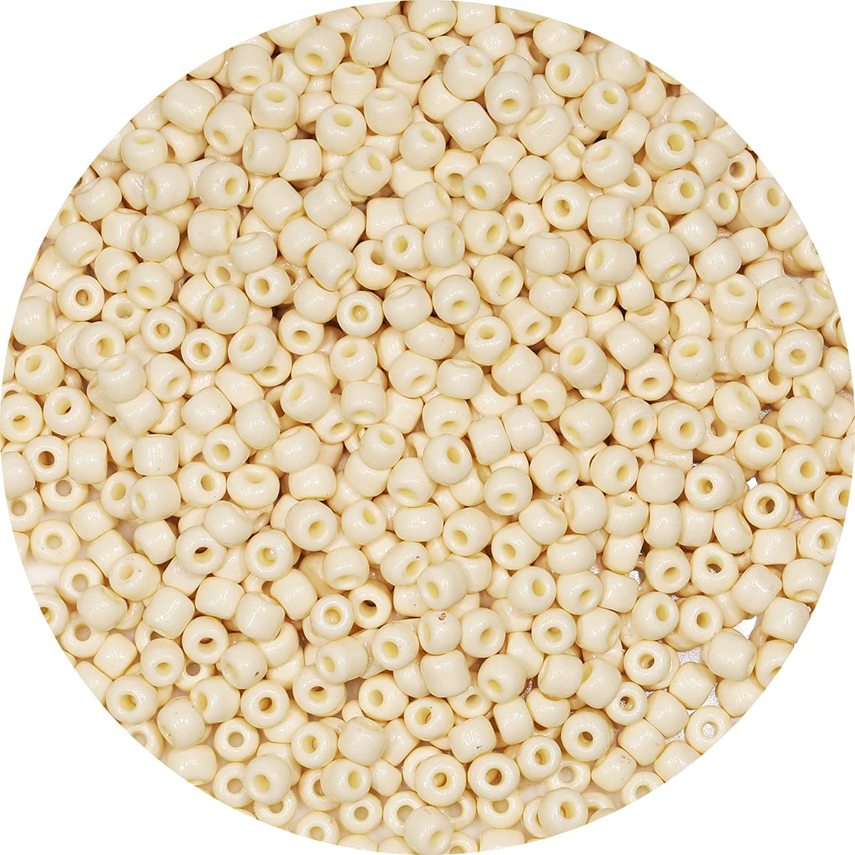 Bala&Fillic Beige Color 4mm Seed Beads About 1200pcs/100Grams in Bag, 6/0 Glass Craft Beads for Making Bracelet and Necklace (Beige)